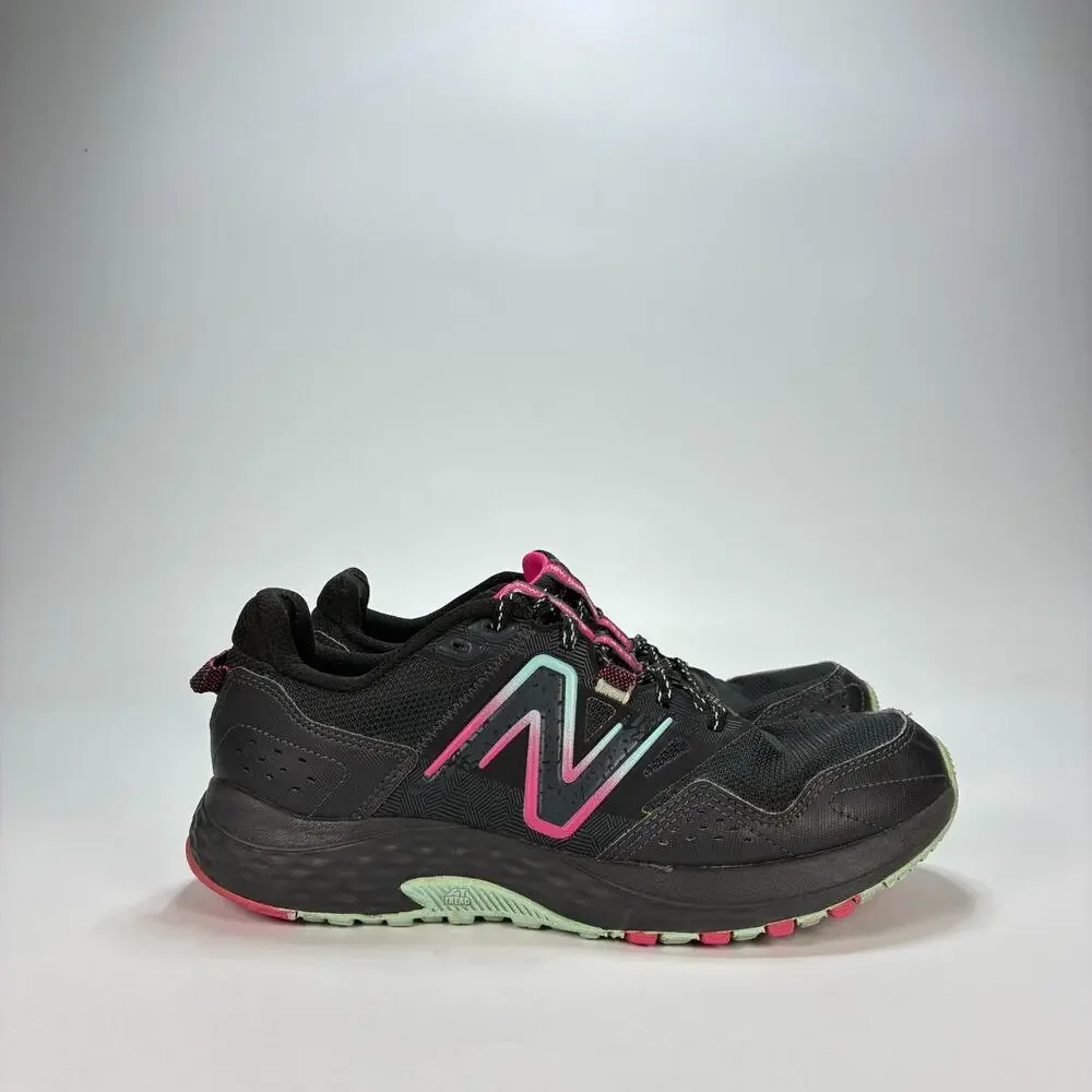 New Balance 410 V8 Black Bright Pink Trail Running Shoes WT410LC8 Womens Size 10